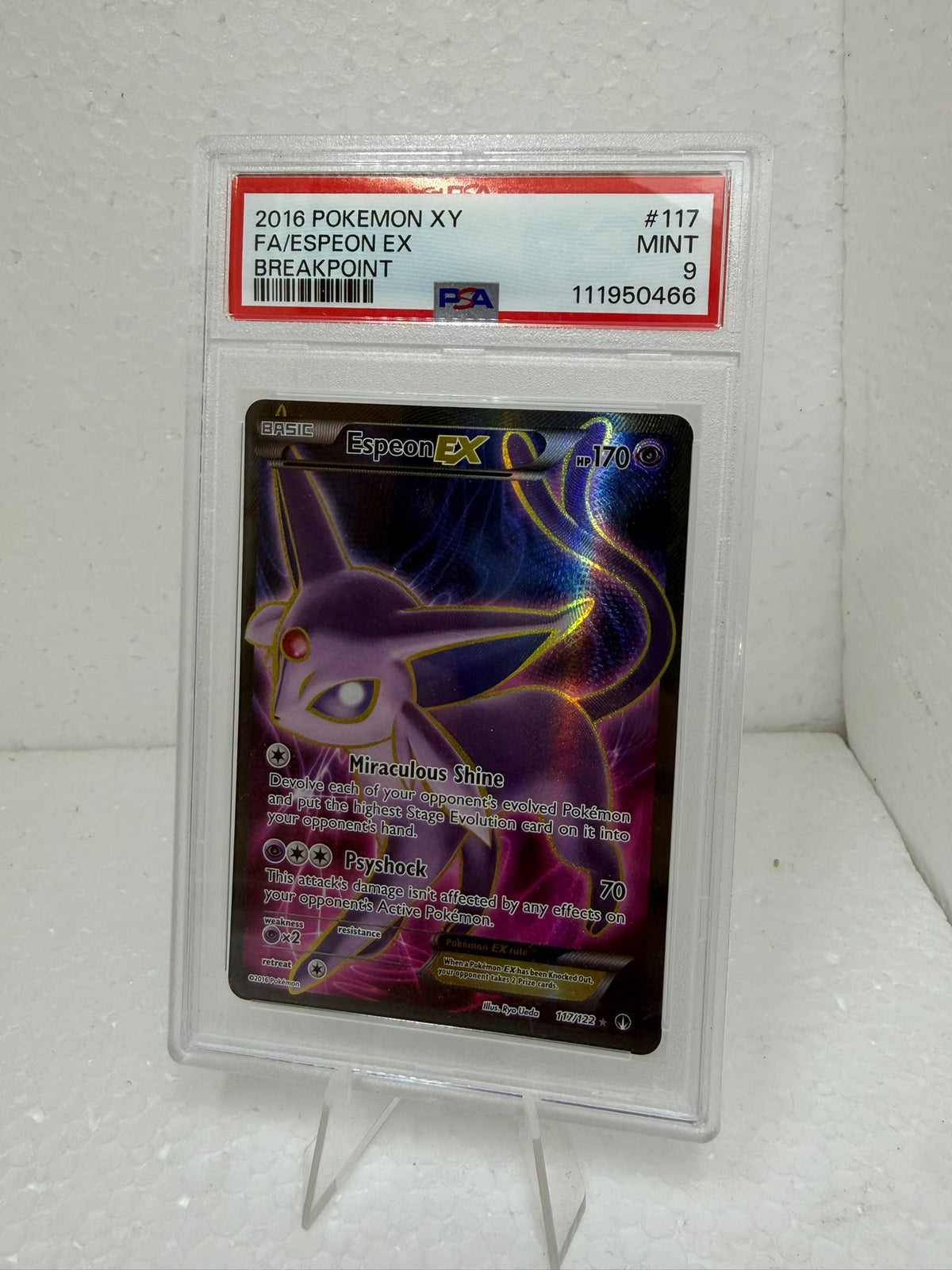 Pokemon Espeon EX Full Art 117/122 XY Breakpoint ENG - PSA 9